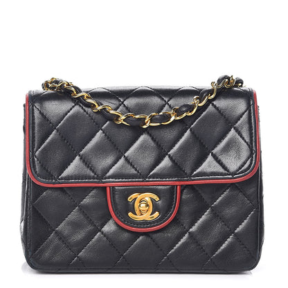 Chanel Lambskin Quilted Mini Square Flap Navy Blue 1 of 17