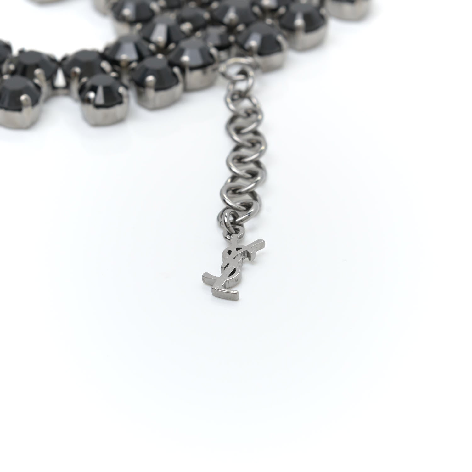 Saint Laurent Crystal Bracelet Black Silver 5 of 5