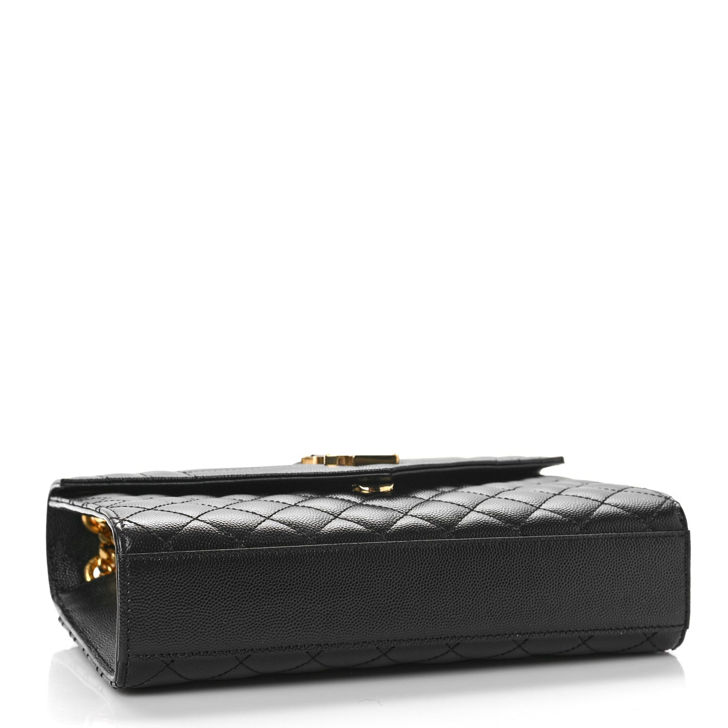 Grain De Poudre Textured Mixed Matelasse Triquilt Medium Monogram Satchel Black