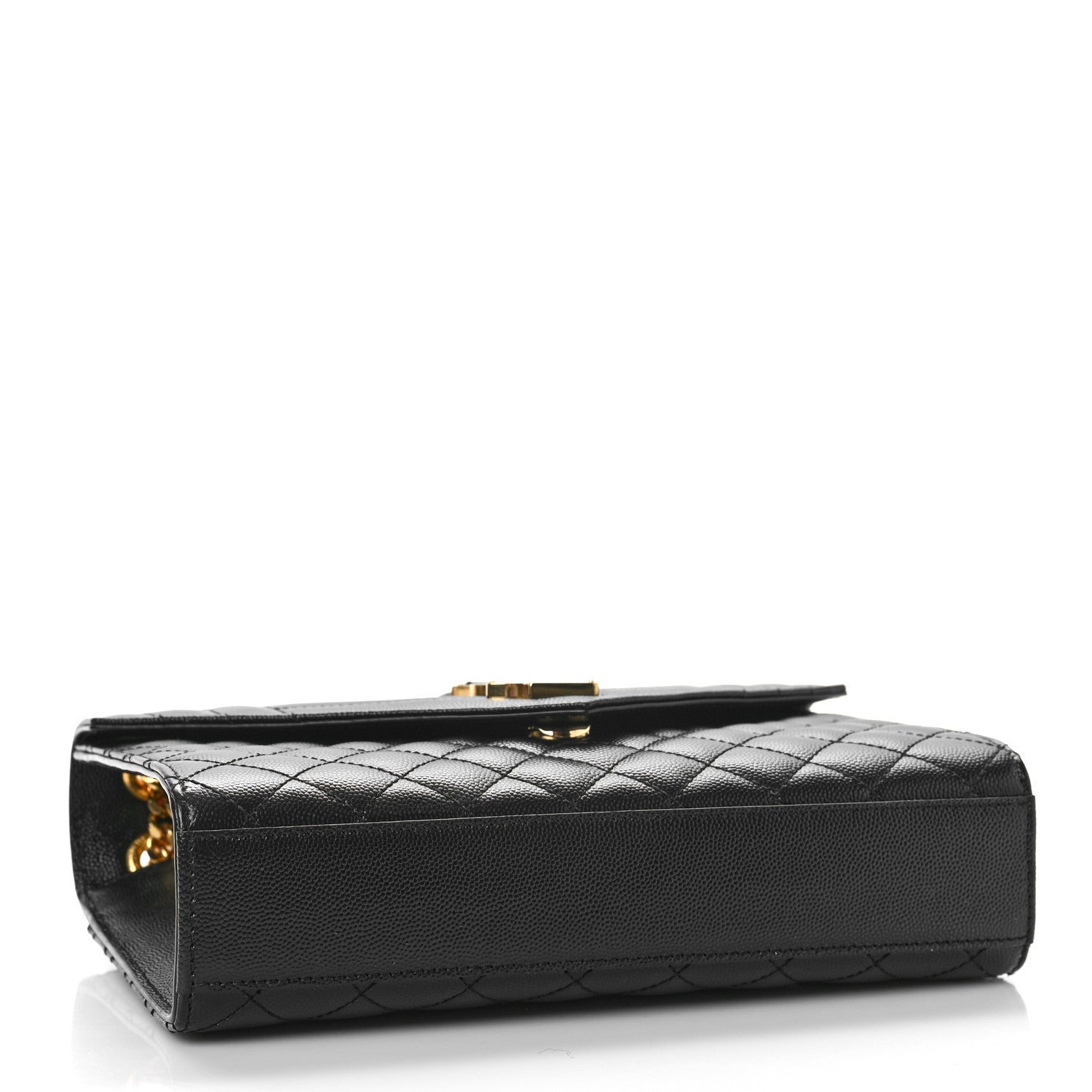 Saint Laurent Grain De Poudre Textured Mixed Matelasse Triquilt Medium Monogram Satchel Black 4 of 9