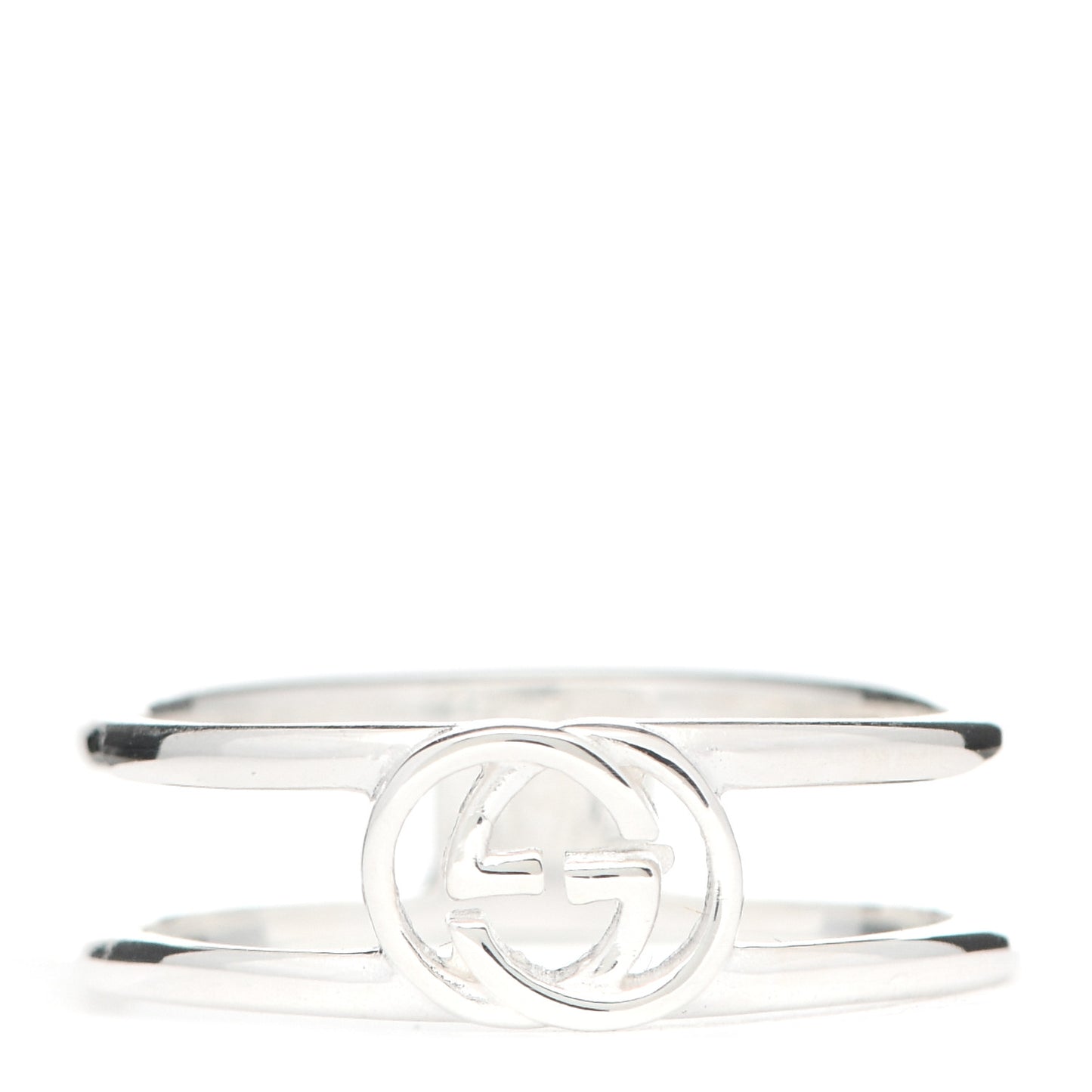 Sterling Silver 6mm Interlocking G Open Band Ring 52 6