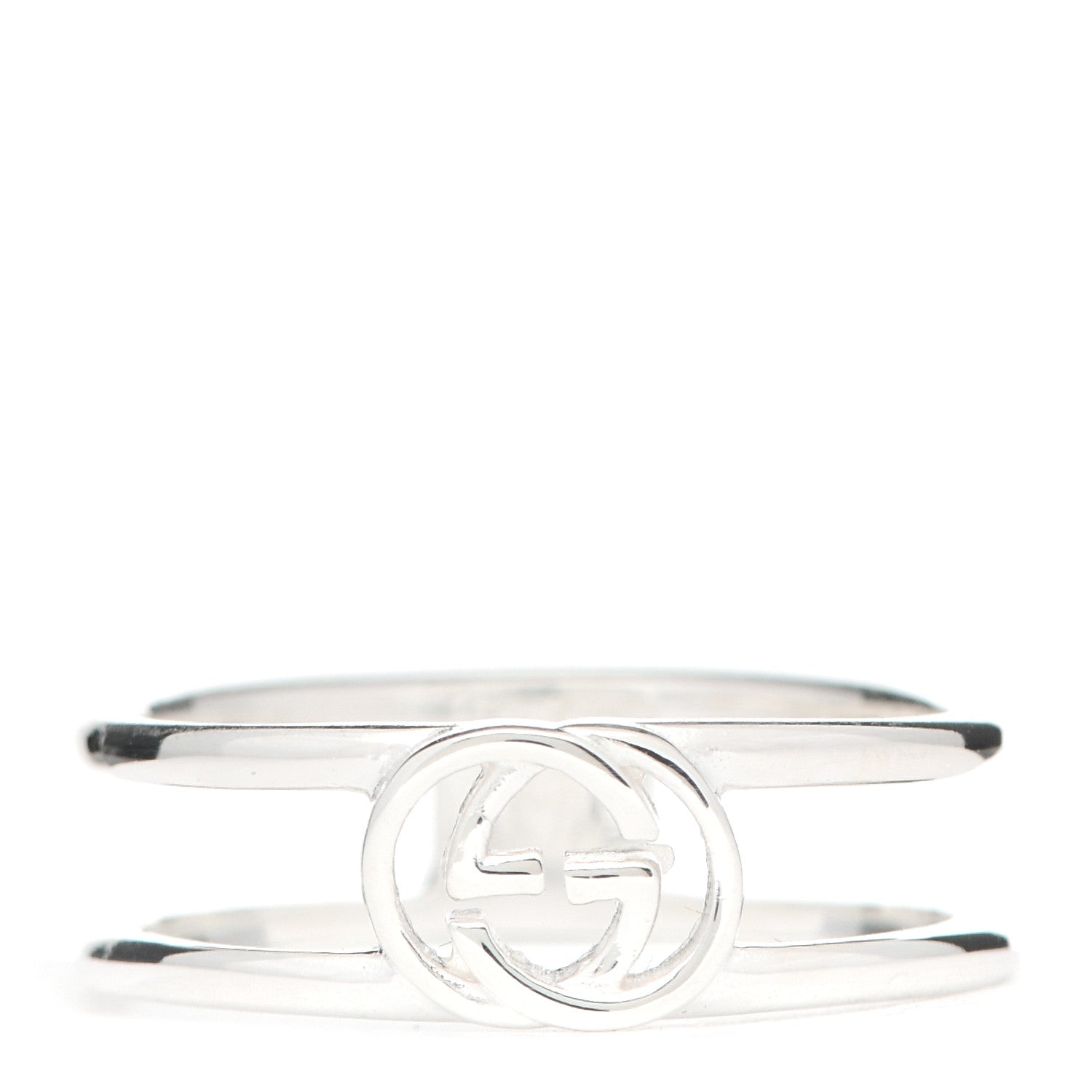 Gucci Sterling Silver 6mm Interlocking G Open Band Ring 52 6 1 of 5