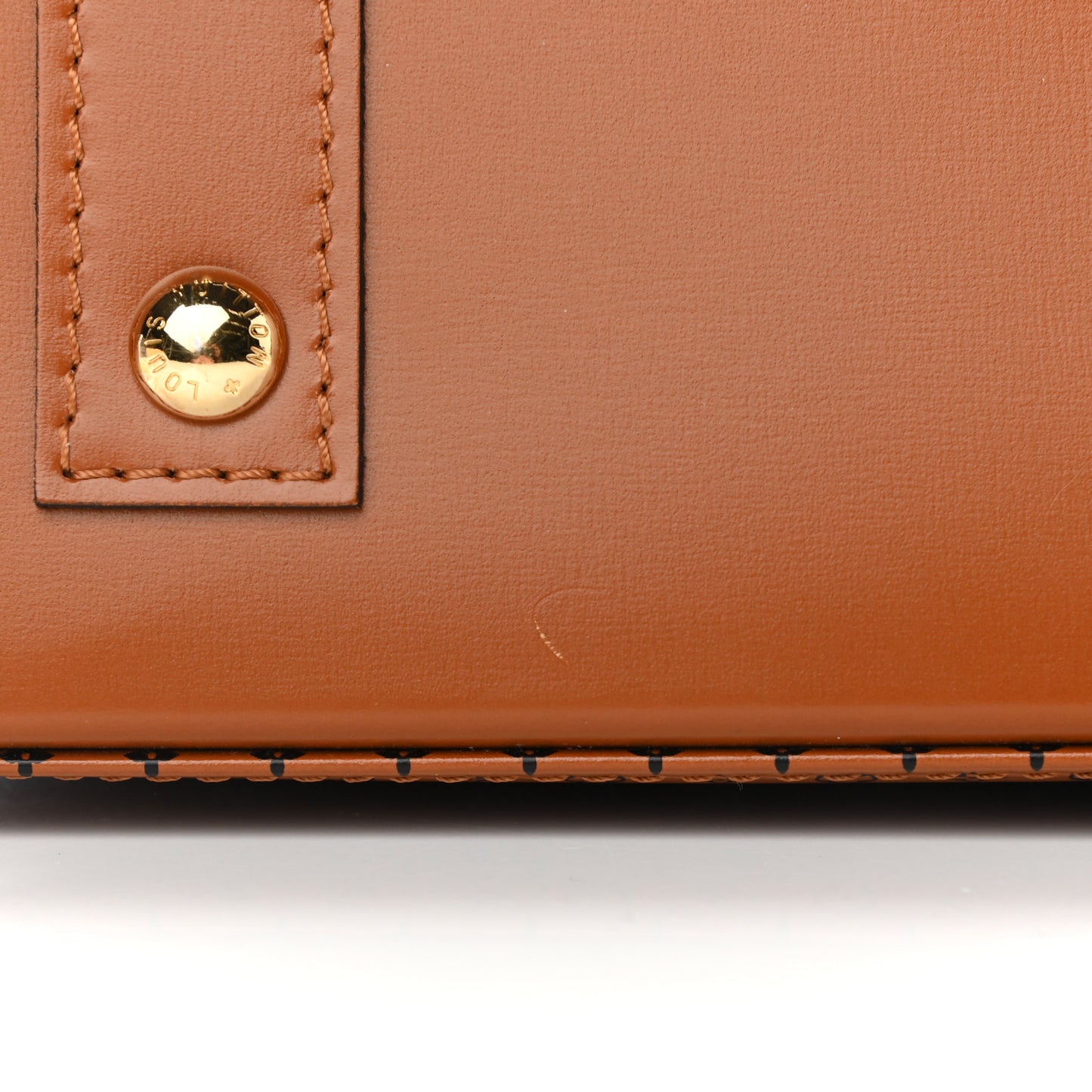 Denim Calfskin Reverse Monogram Malletage Alma BB Blue