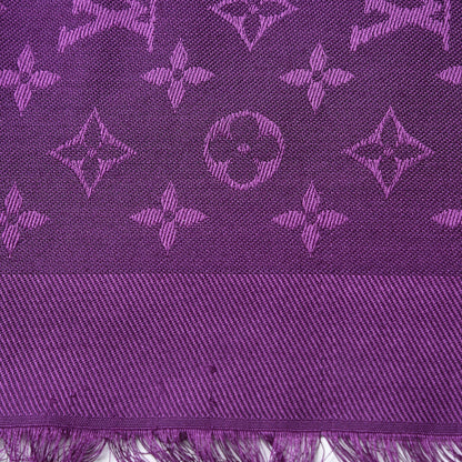 Louis Vuitton Silk Wool Monogram Shawl Cassis 5 of 7