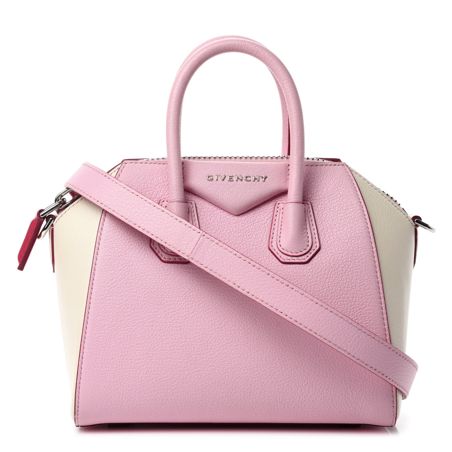 Givenchy Sugar Goatskin Mini Tri-Color Antigona Bright Pink White Fuchsia 1 of 10