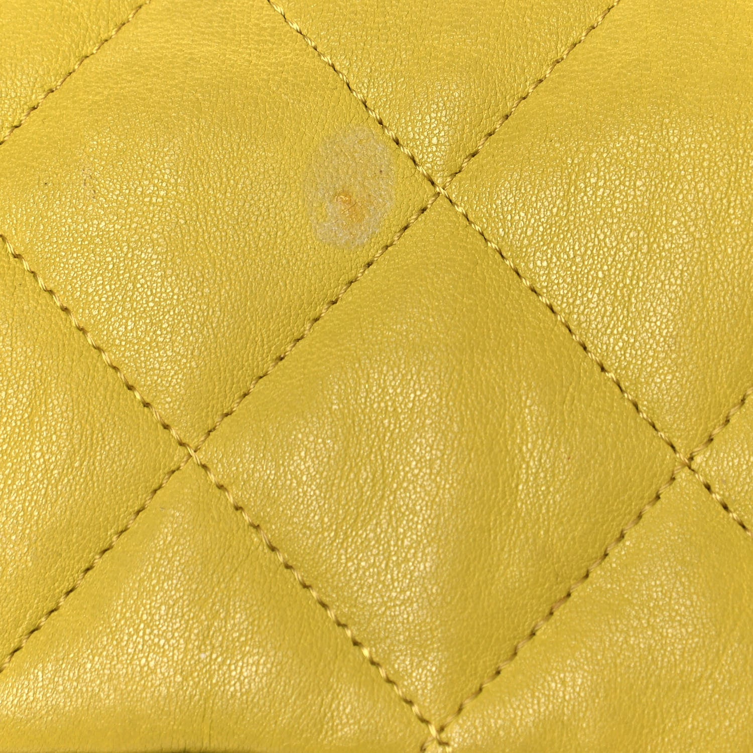 Chanel Washed Lambskin Chain Around Medium Messenger Yellow 11 of 15