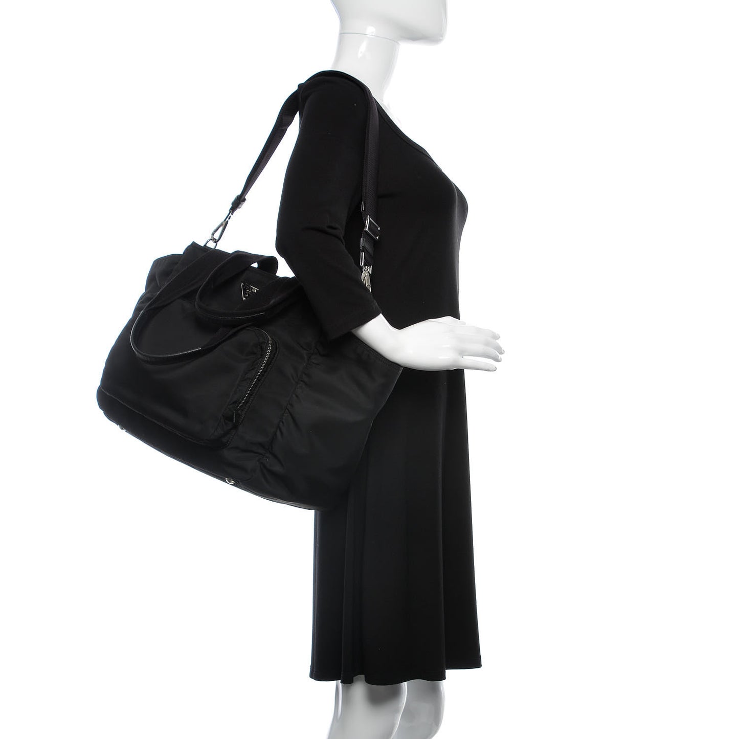 Tessuto Nylon Vela Diaper Bag Black