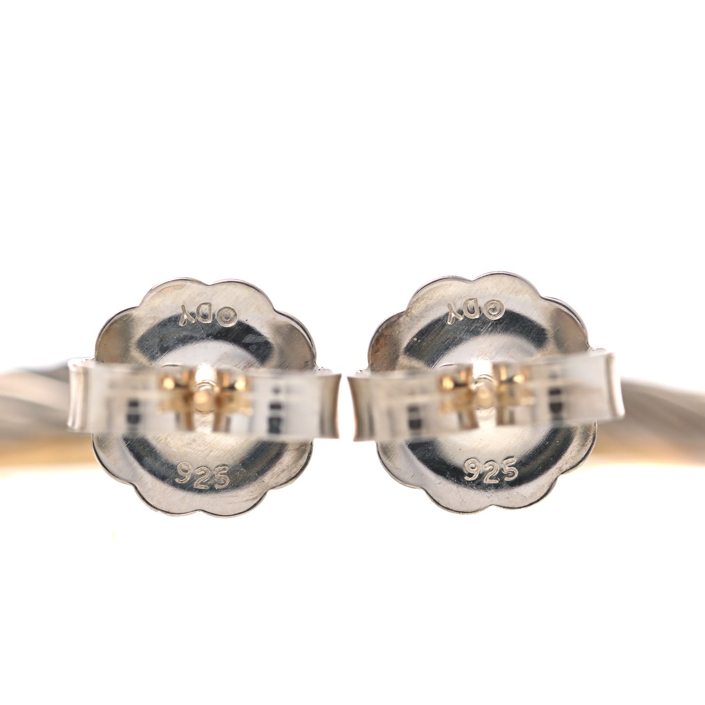 Sterling Silver 18K Yellow Gold 23mm Crossover Cable Hoop Earrings