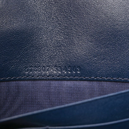 Gucci Vintage Effect Calfskin Matelasse Diagonal Torchon GG Marmont Chain Wallet Blue Agata Mystic White 6 of 11