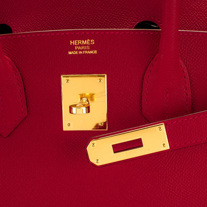 Hermes Epsom Birkin 30 Rouge Casaque 12 of 27