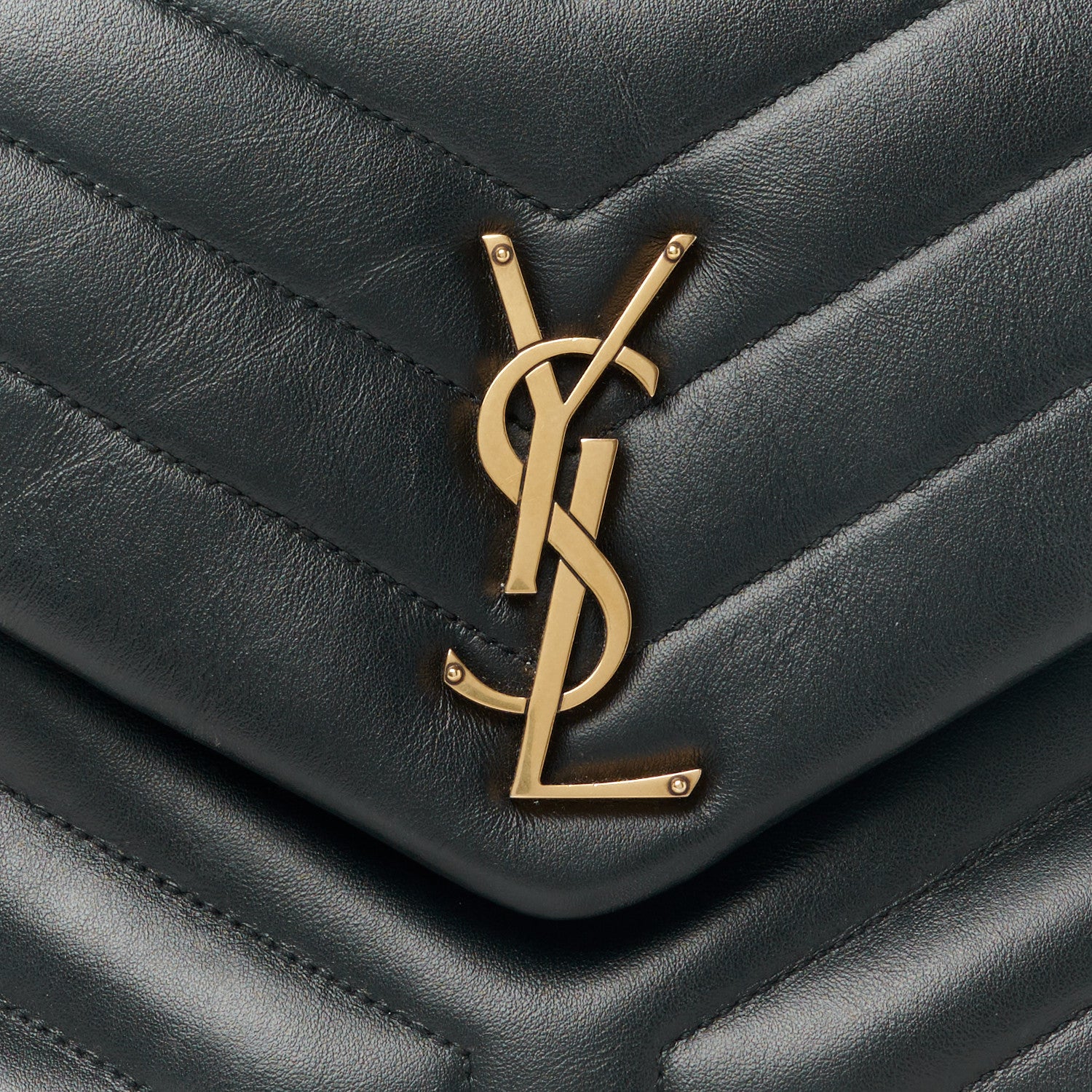 Saint Laurent Calfskin Y Quilted Monogram Medium Loulou Chain Satchel Black 9 of 11