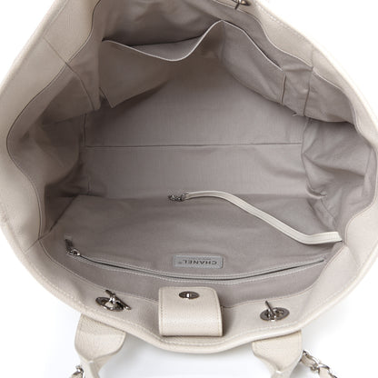 Chanel Glazed Calfskin Medium Deauville Tote Ivory 4 of 10
