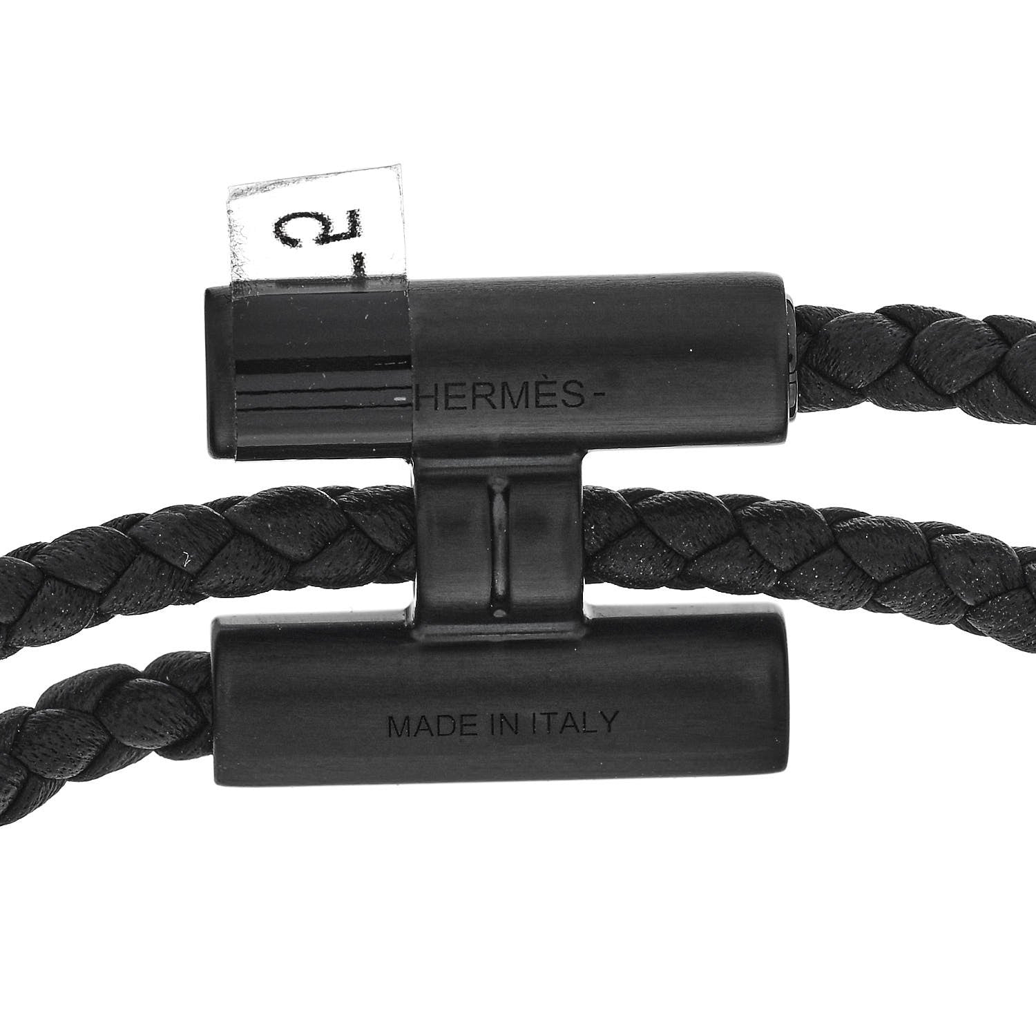 Hermes Swift Double Wrap Cord Tournis Tresse Bracelet T5 So Black 4 of 4