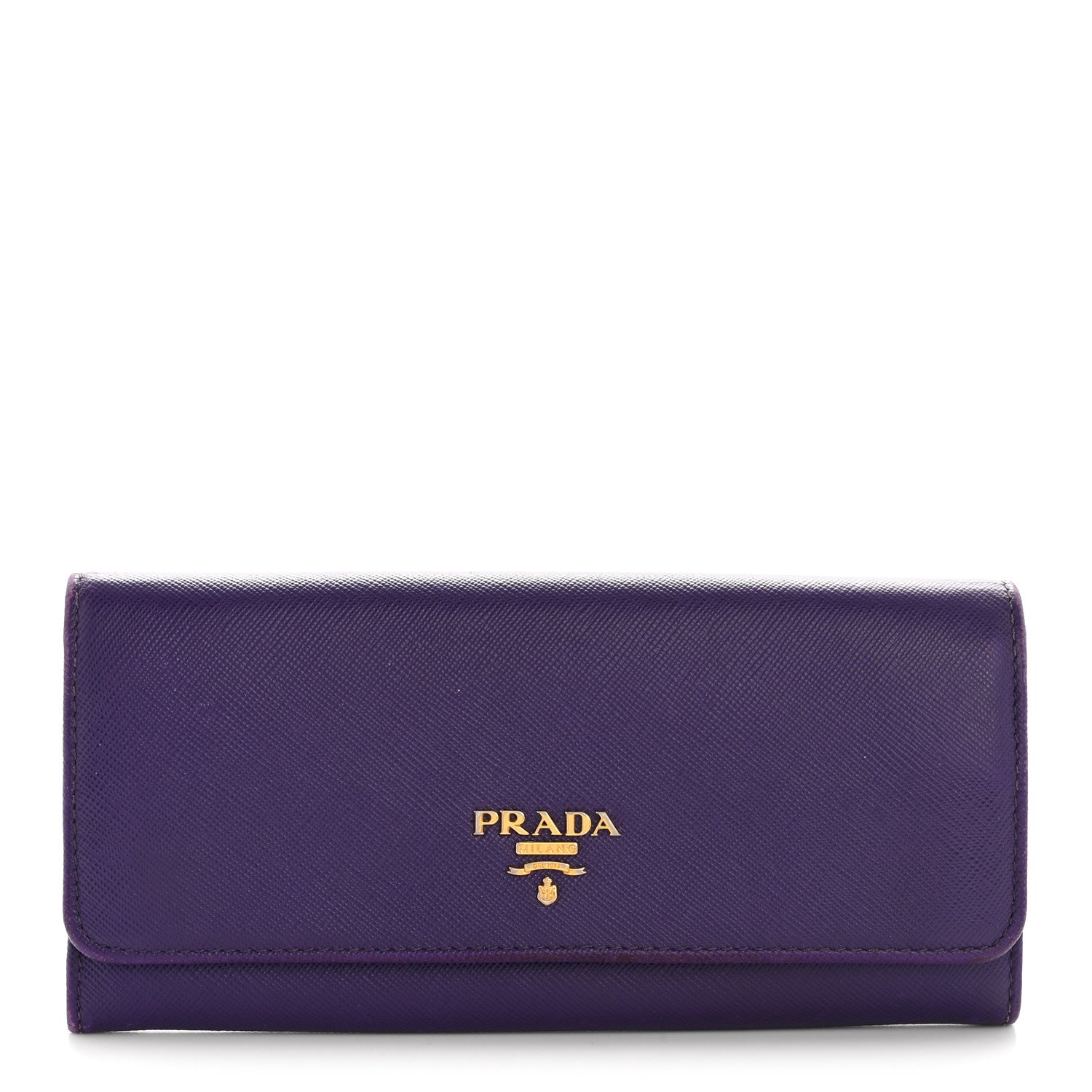 Prada Saffiano Lux Continental Flap Travel Wallet Viola Multicolor 1 of 11