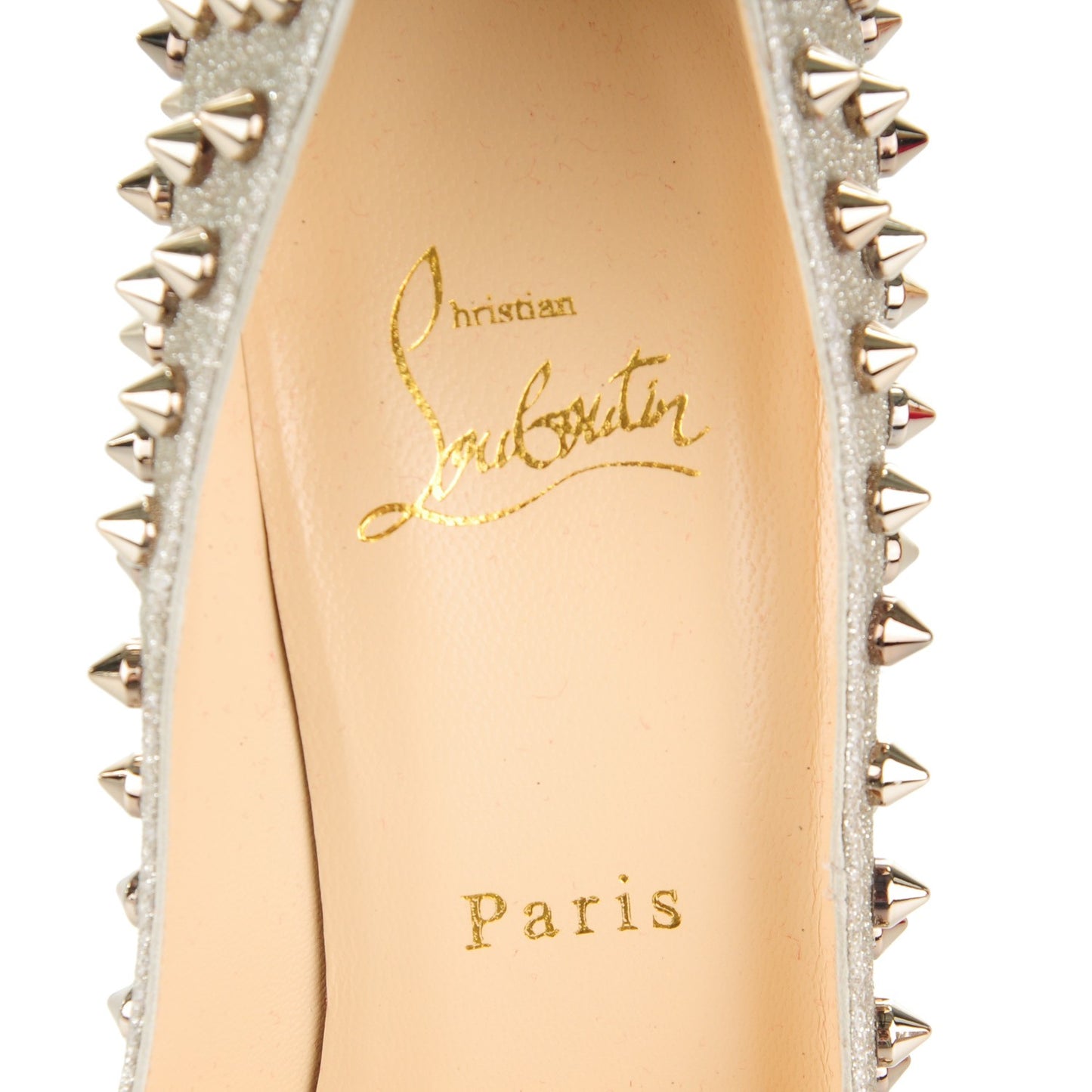 Glitter Mini Specchio Follies Spikes 120 Pumps 38 Ivory Colombe