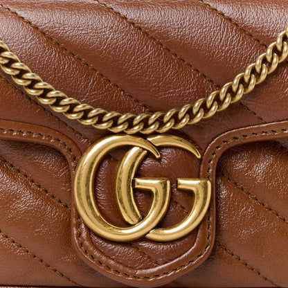 Gucci Azalea Calfskin Matelasse Diagonal Super Mini GG Marmont Shoulder Bag Cuir 8 of 13