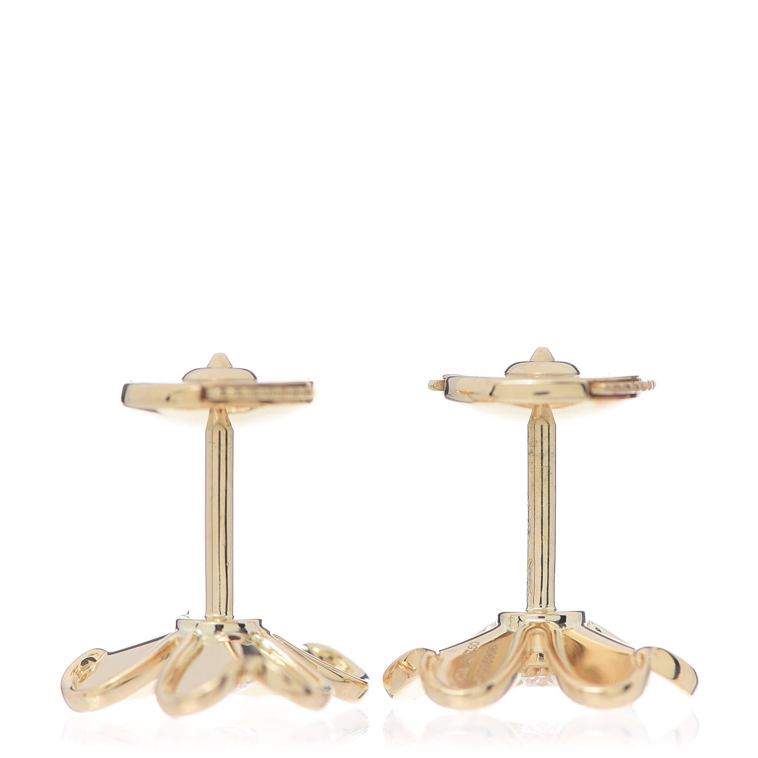 Van Cleef & Arpels 18K Yellow Gold Diamond Mini Frivole Earrings 3 of 5