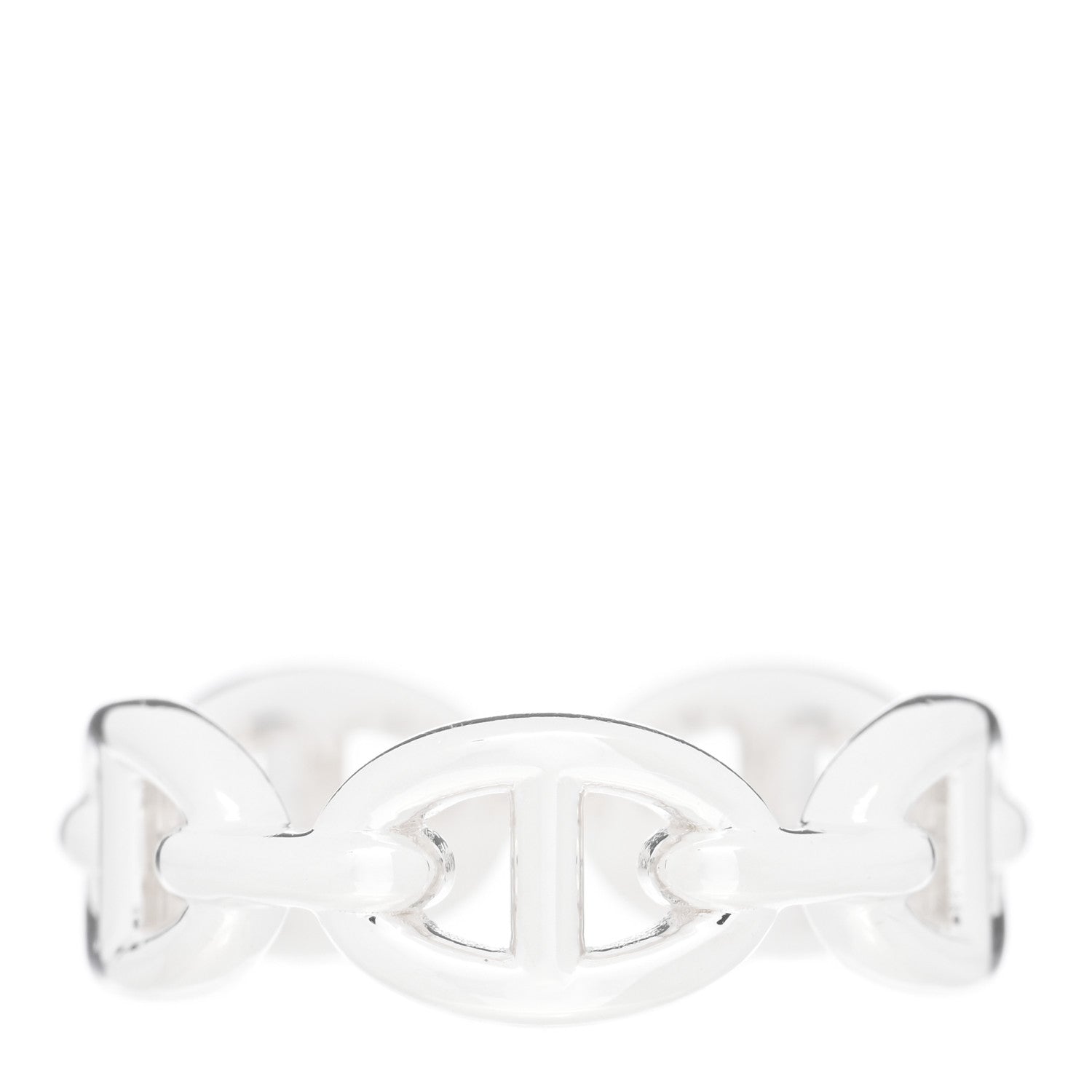 Hermes Sterling Silver PM Chaine d'Ancre Enchainee Band Ring 53 6.5 3 of 5