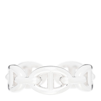 Hermes Sterling Silver PM Chaine d'Ancre Enchainee Band Ring 53 6.5 3 of 5