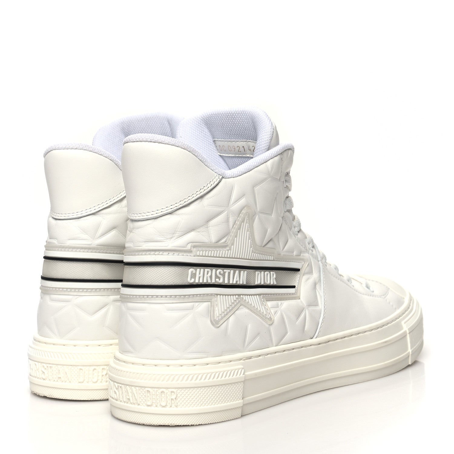 Christian Dior Calfskin Walk'n' Dior Star High Top Sneakers 42 White 4 of 11