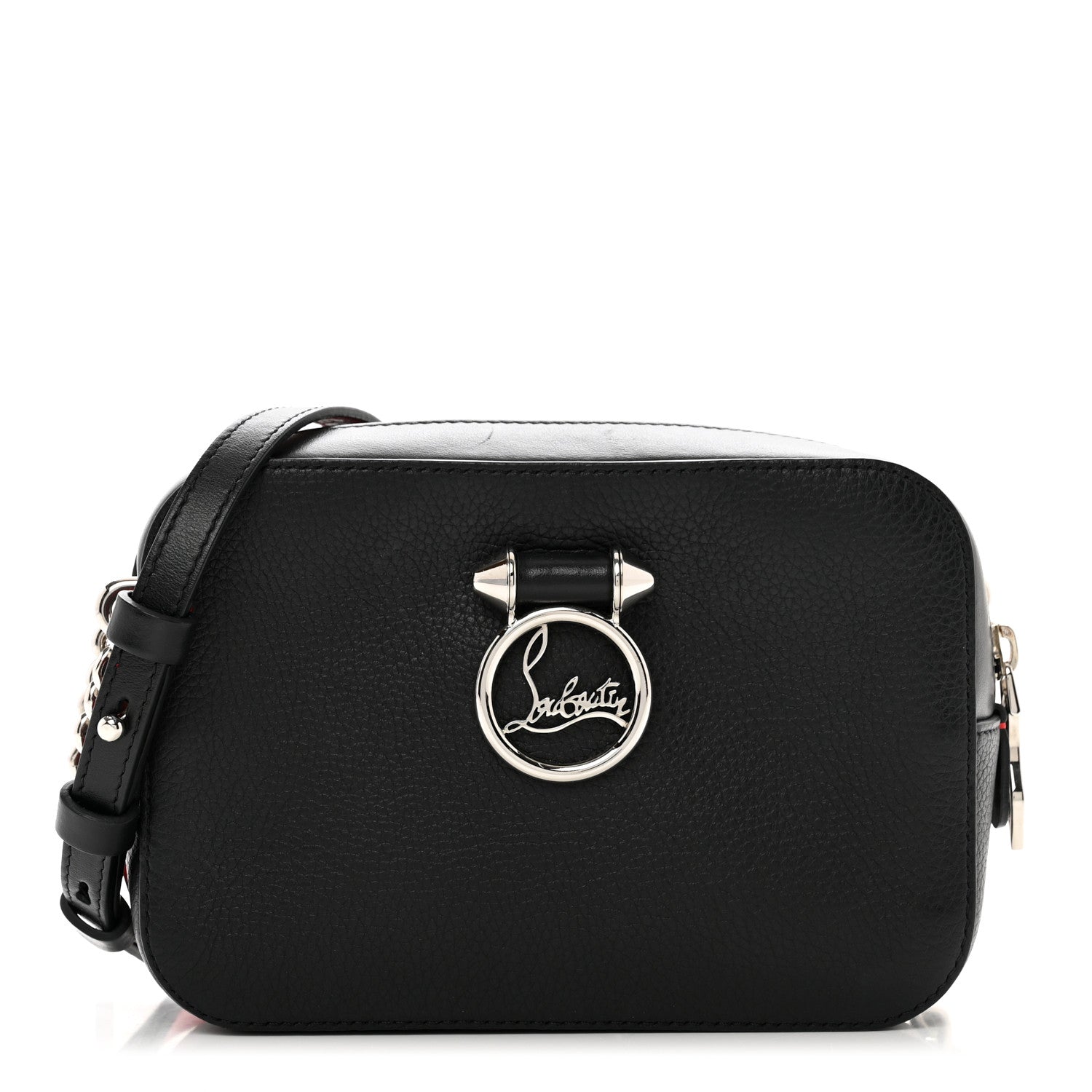 Christian Louboutin Empire Calfskin Mini Rubylou Crossbody Black Red 1 of 10