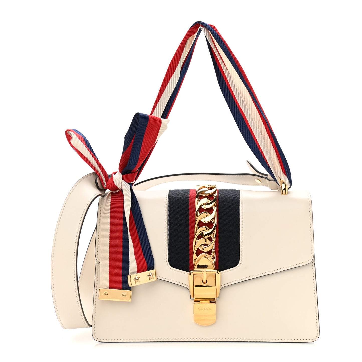 Calfskin Small Sylvie Shoulder Bag Off White