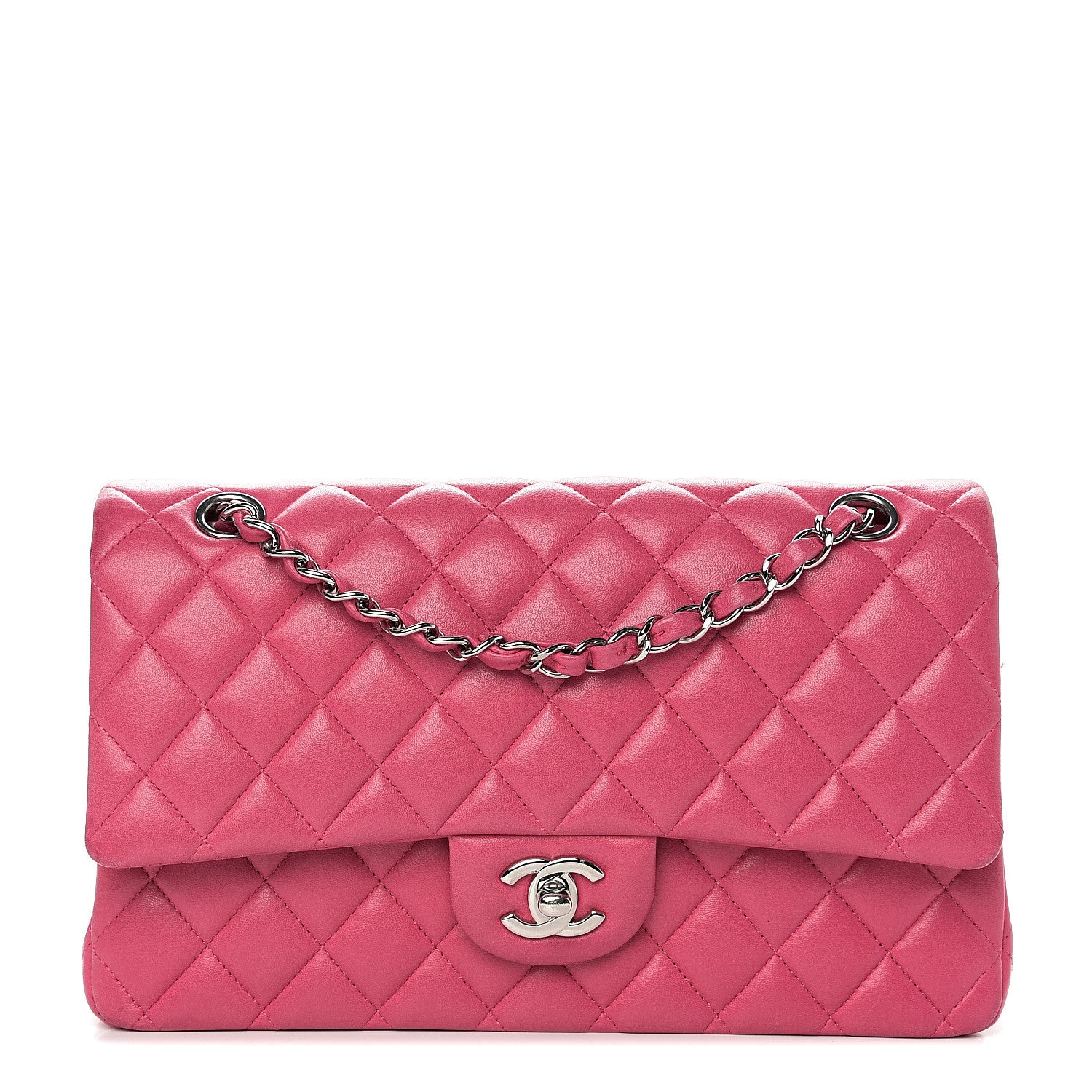 Chanel Lambskin Quilted Medium Double Flap Pink 1 of 10