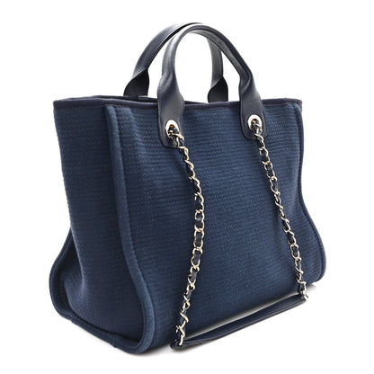 Chanel Mixed Fibers Small Deauville Tote Navy 4 of 11