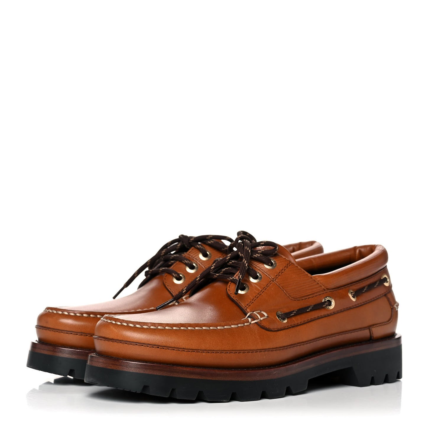 Calfskin Mens Summerland Boat Shoes 7.5 Cognac