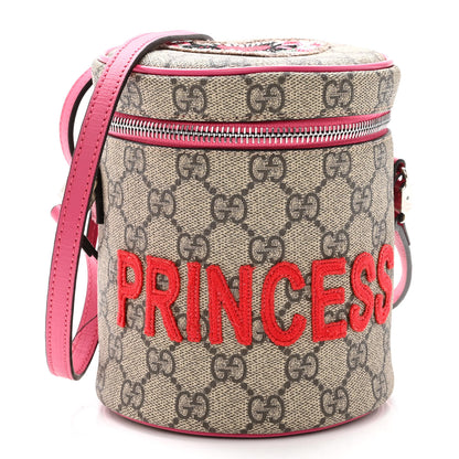 Gucci GG Supreme Monogram Princess Embroidered Childrens Crossbody Bag Pink 1 of 11