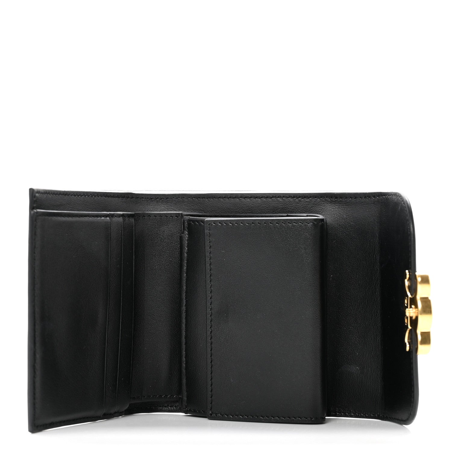 Celine Shiny Smooth Lambskin Small Triomphe Wallet Black 5 of 7