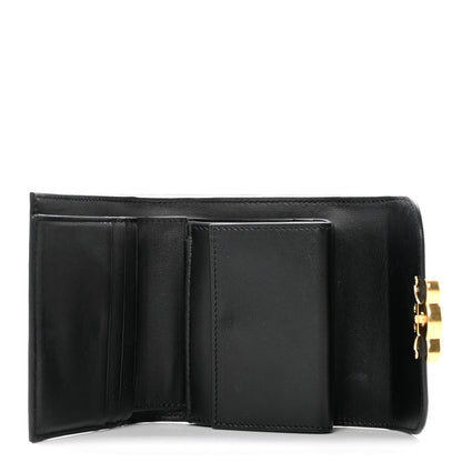 Celine Shiny Smooth Lambskin Small Triomphe Wallet Black 5 of 7