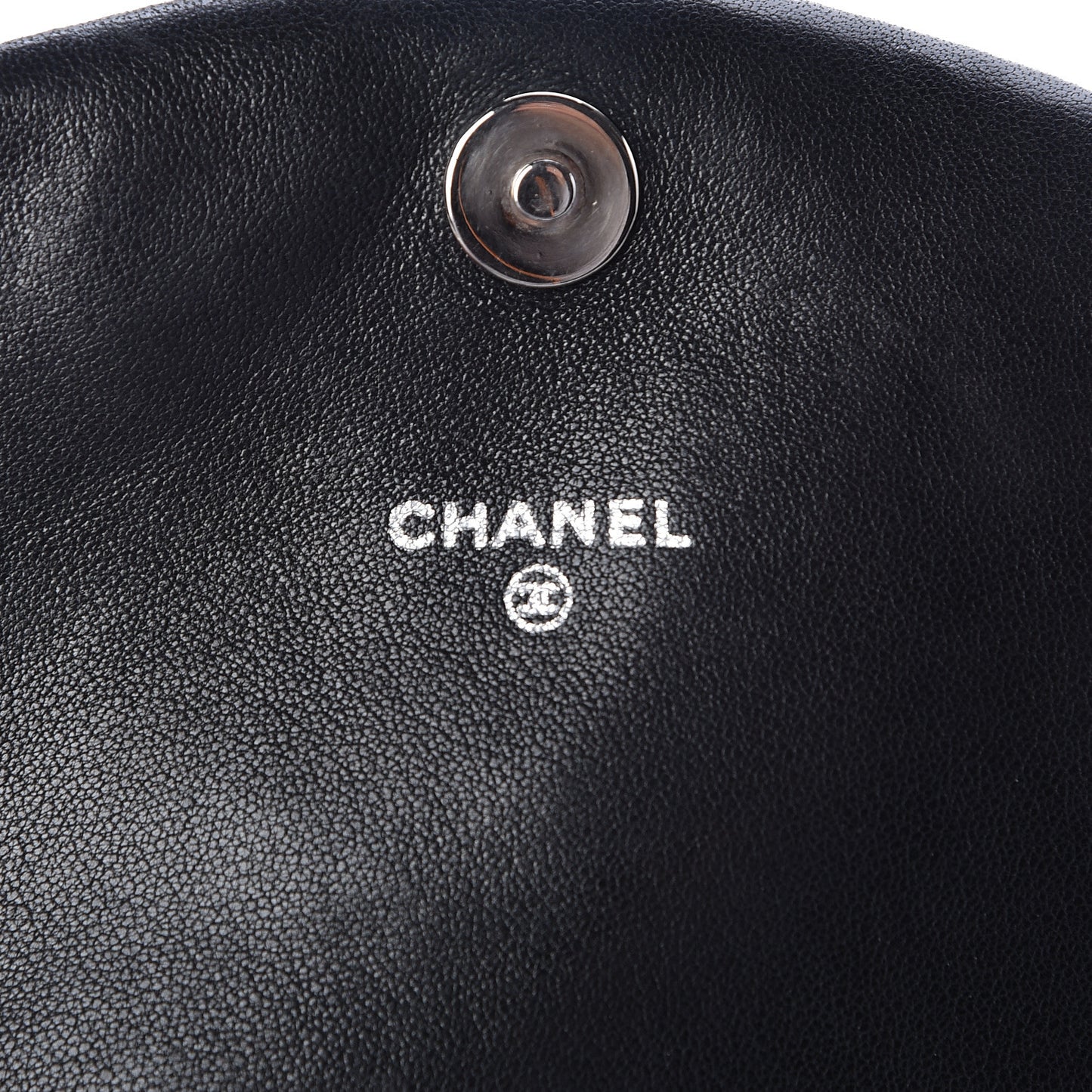 Lambskin Half Moon Wallet On Chain WOC Black