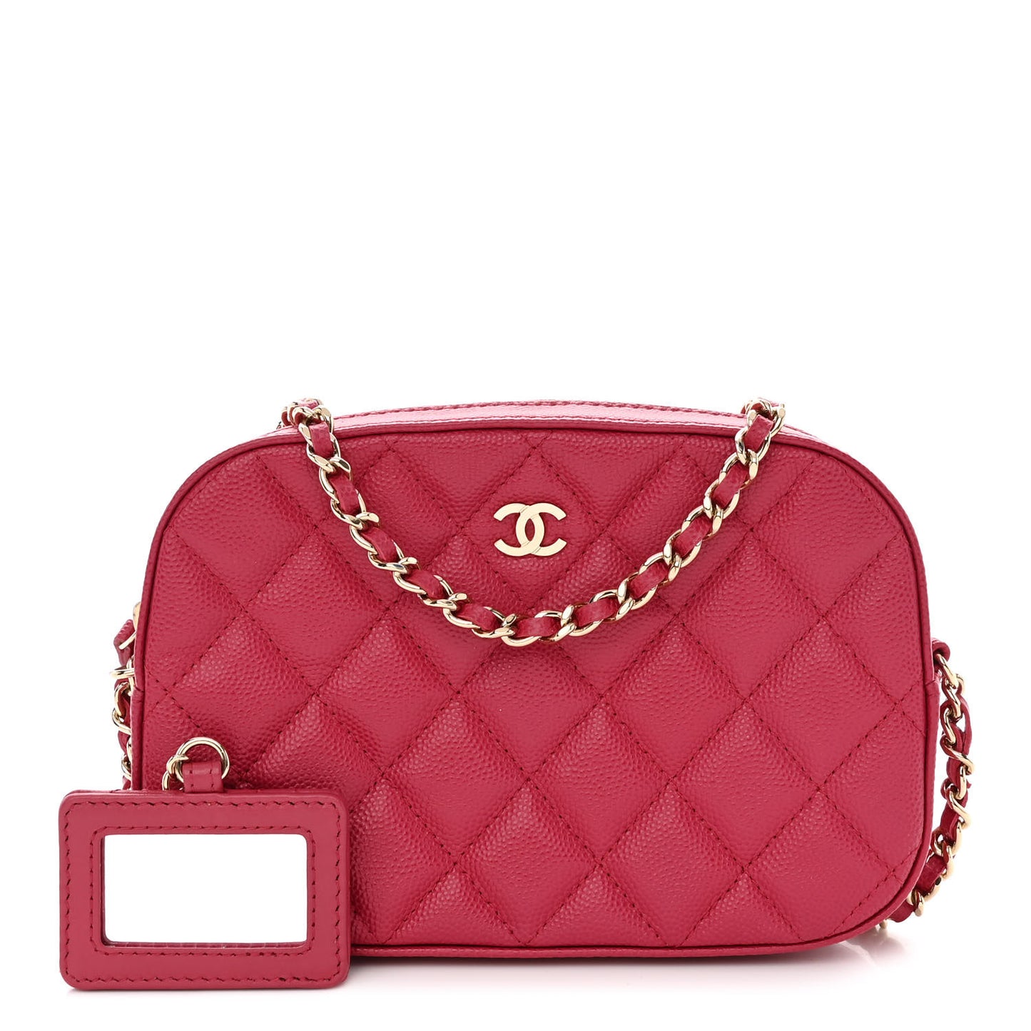 Caviar Quilted Camera Case Dark Pink
