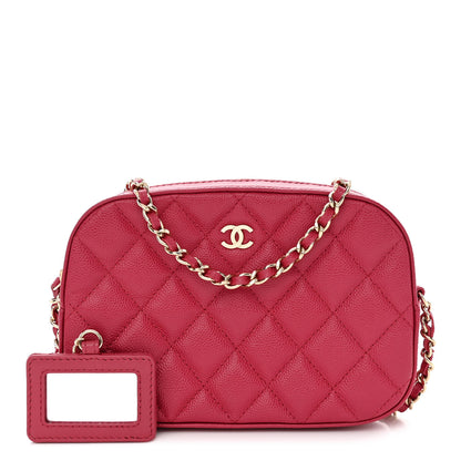 Chanel Caviar Quilted Camera Case Dark Pink 1 of 14