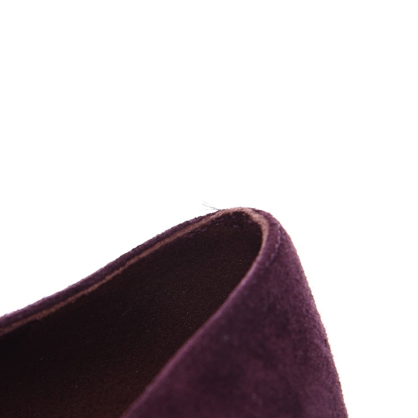 Suede Cap Toe Moccasin Loafers 36.5 Burgundy Black