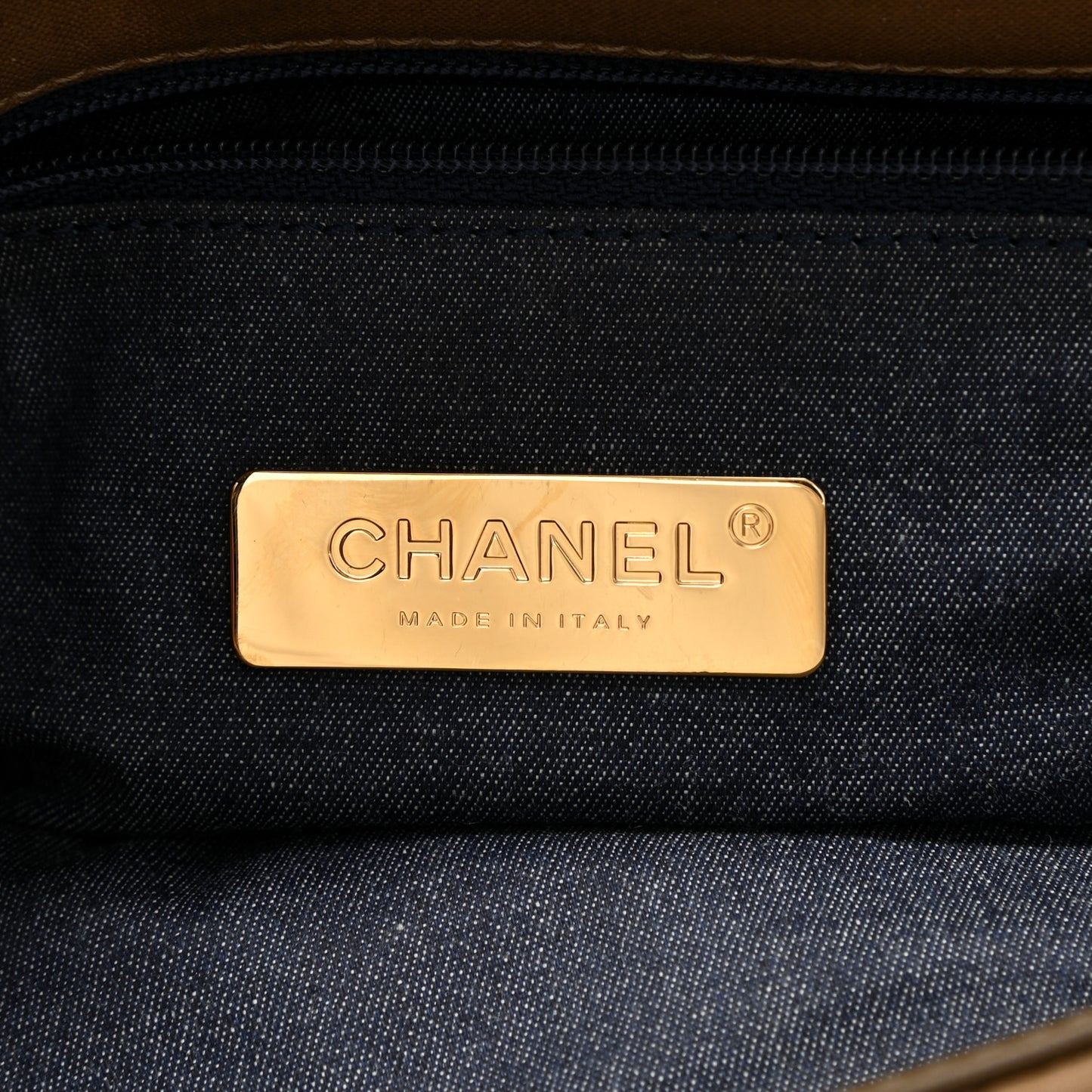 Canvas Quilted Large Chanel 19 Flap Bronze