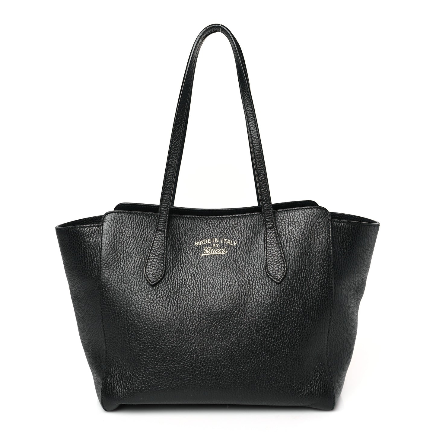 Pebbled Calfskin Small Swing Tote Black