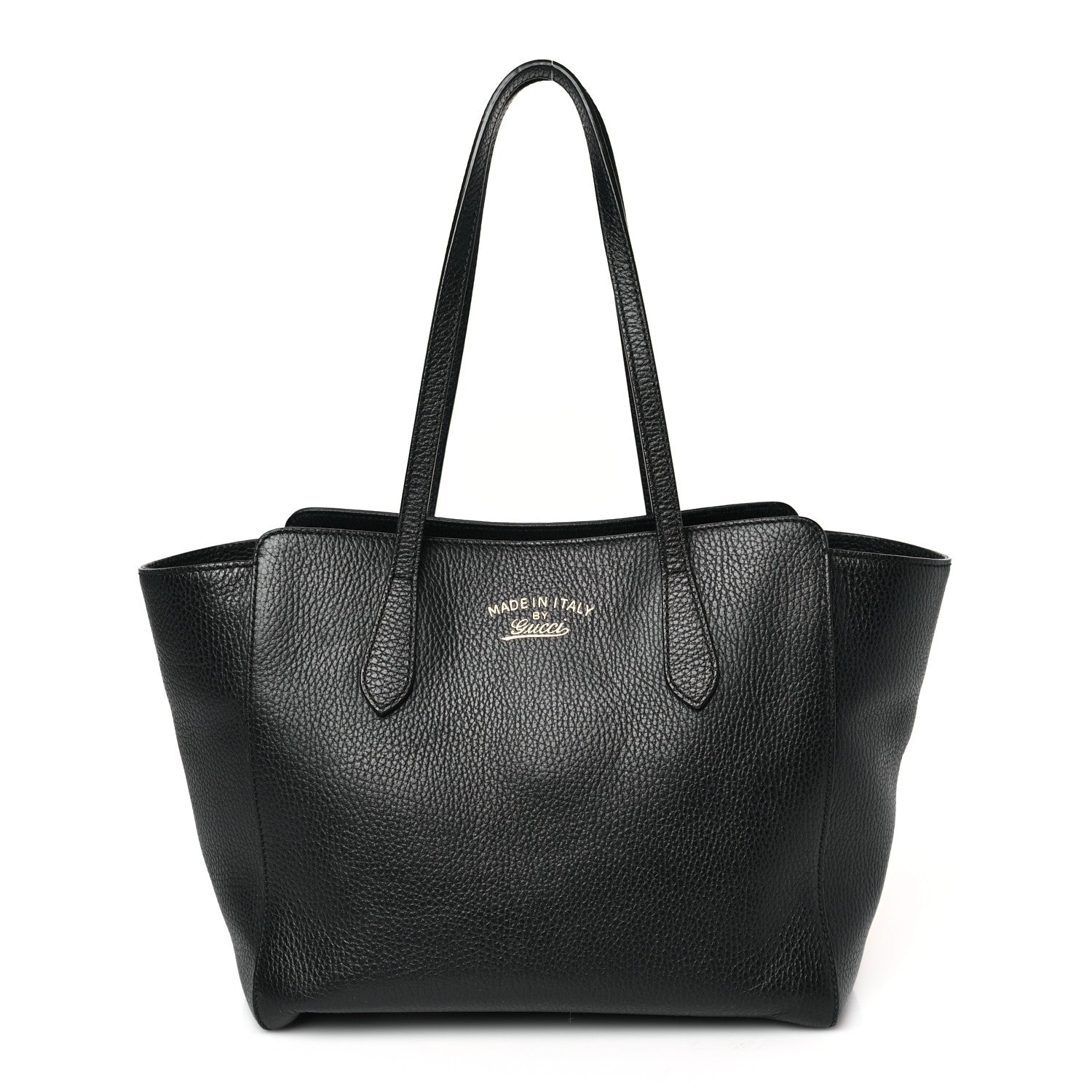 Gucci Pebbled Calfskin Small Swing Tote Black 1 of 9