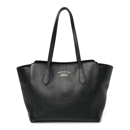 Gucci Pebbled Calfskin Small Swing Tote Black 1 of 9