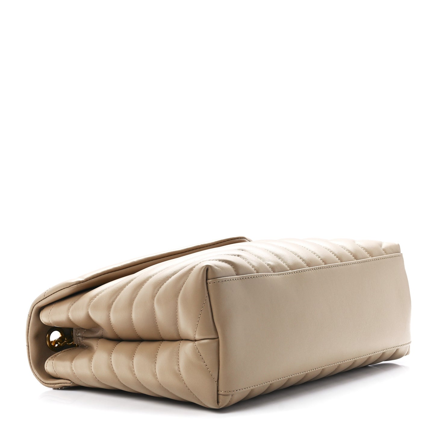 Calfskin Y Quilted Monogram Medium Loulou Chain Satchel Dark Beige