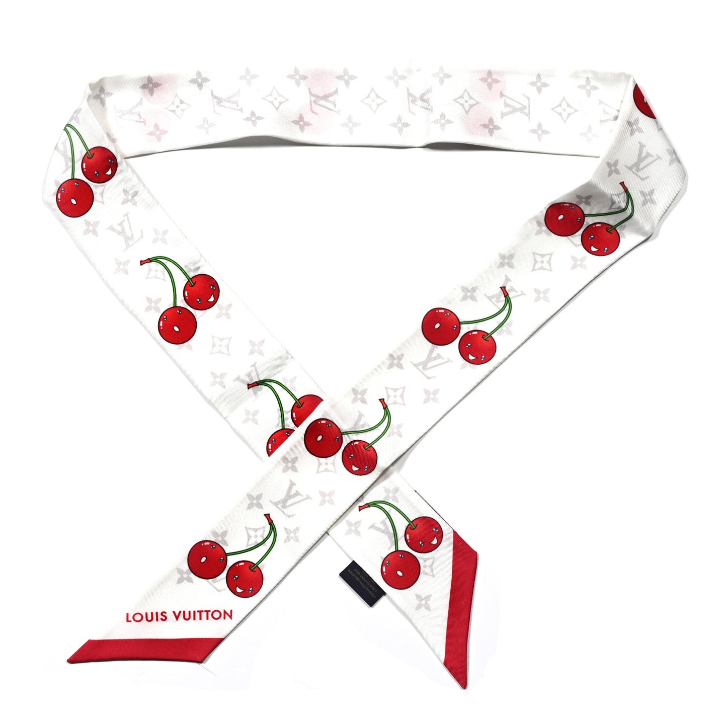 LV X TM Silk Monogram Cerise Bandeau White