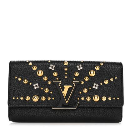 Louis Vuitton Taurillon Studded Sol Capucines Wallet Black 1 of 7