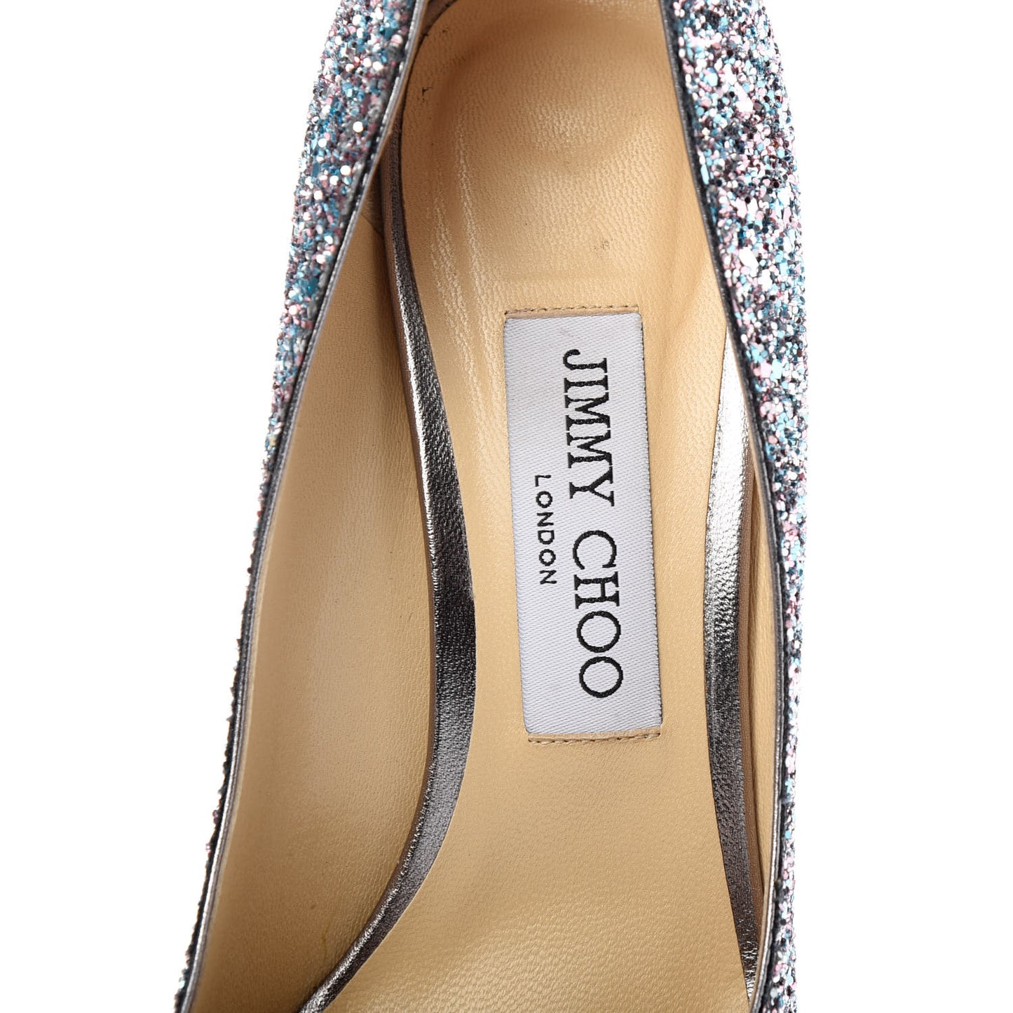 Glitter Pointy Toe Romy 85 Pumps 37.5 Bubblegum Mix