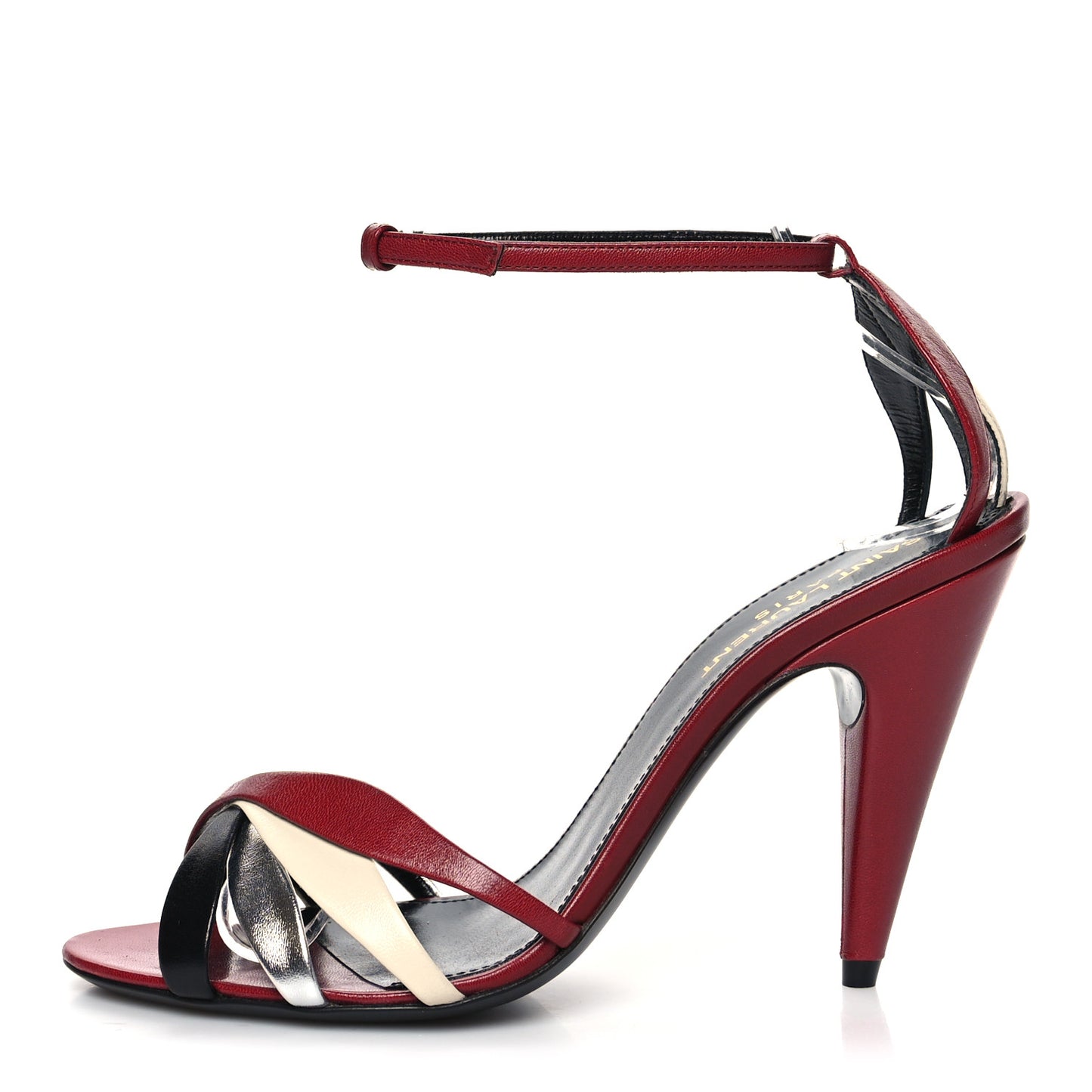 Calfskin Kristen 95 Sandal Heels 36 Red Multicolor