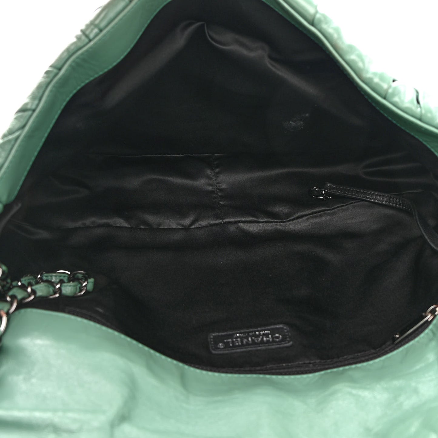 Glazed Calfskin Twisted Maxi Flap Green