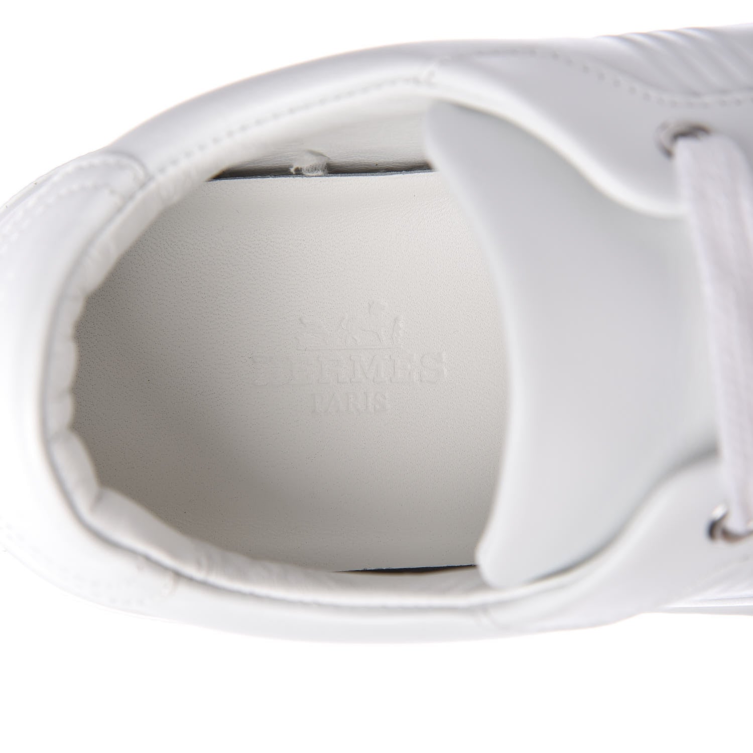 Hermes Calfskin Womens Advantage Sneakers 36.5 White 7 of 9