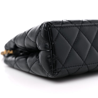 Chanel Shiny Aged Calfskin Quilted Nano Kelly Shopper Black 8 of 10