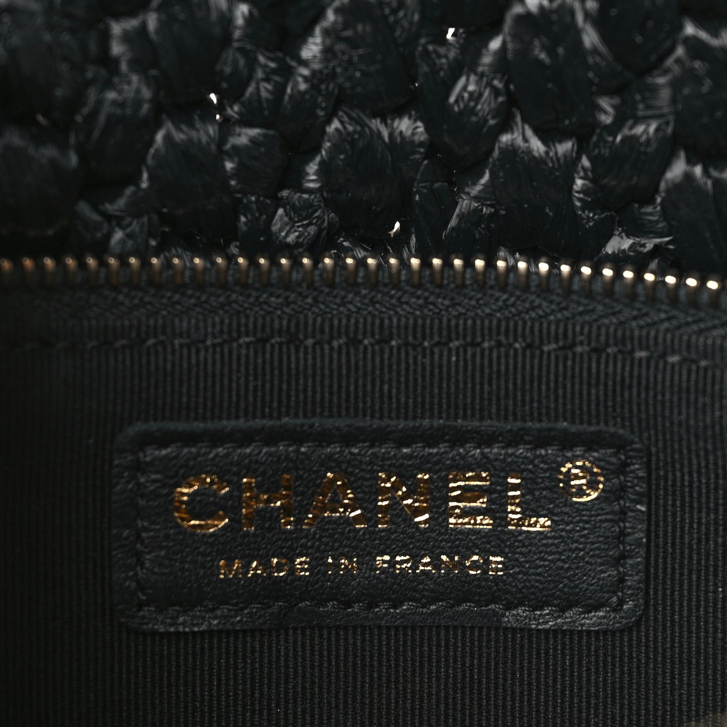 Raffia Effect Medium Tweedy Flap Bag Black White