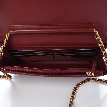 Chanel Caviar Quilted Boy Wallet On Chain WOC Burgundy 5 of 9